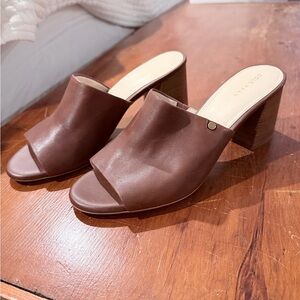 Cole Haan Women's Chocolate Brown Leather Mules